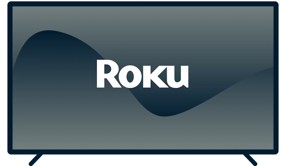 Le logo Roku sur un téléviseur.
